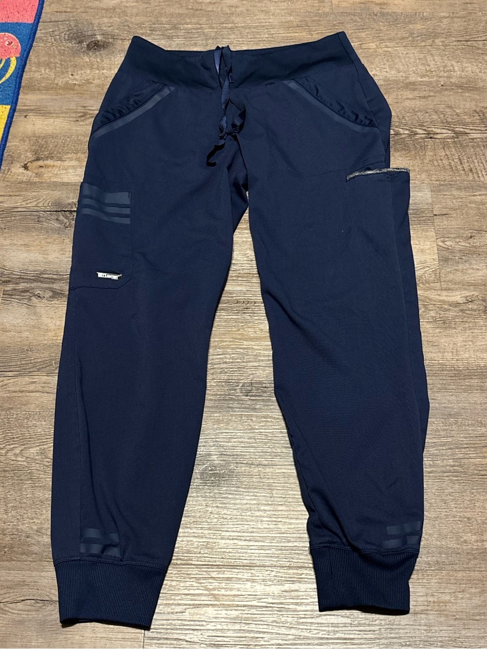 Women’s Petite Grey’s Anatomy Navy Jogger Scrub Pants - Drawstring Waist